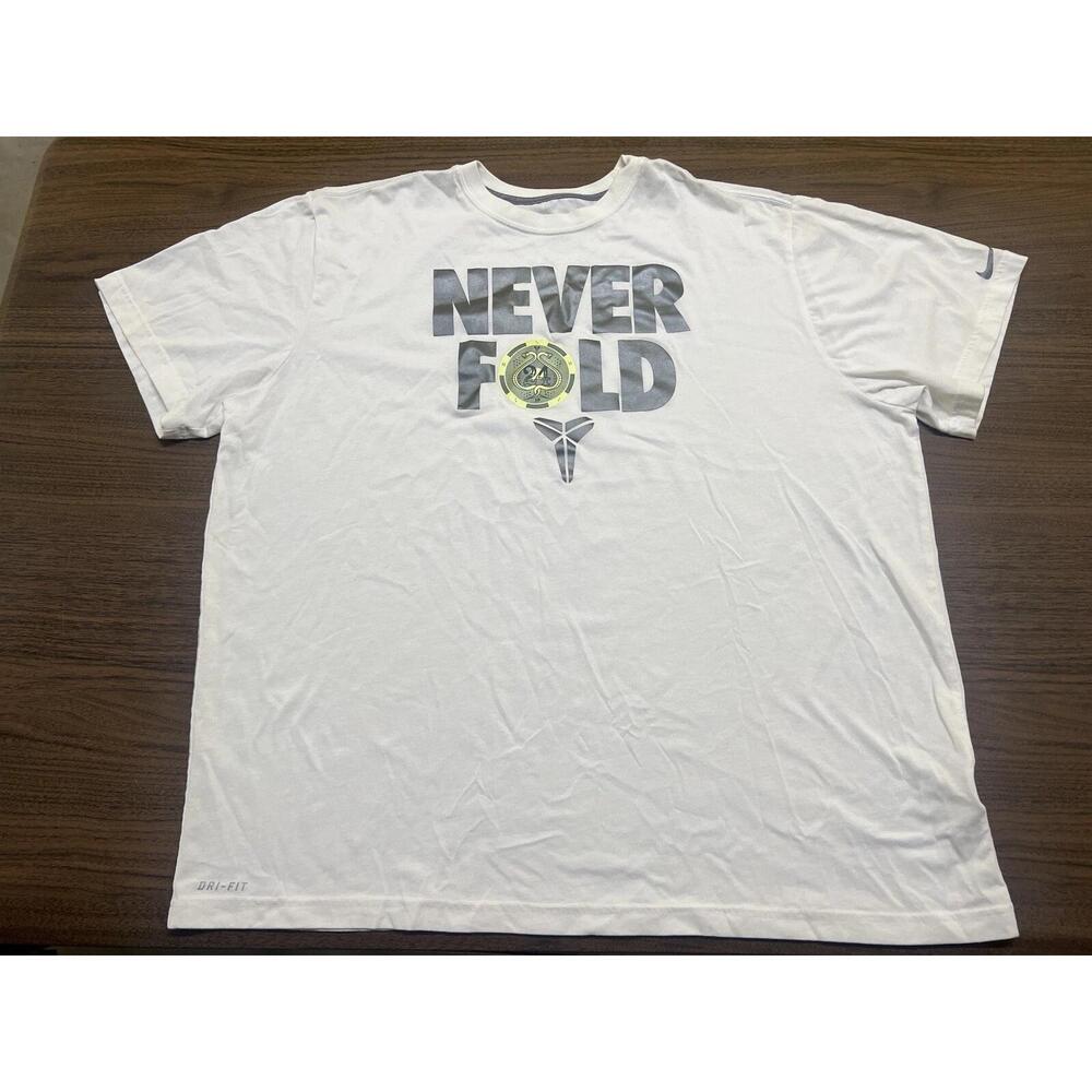 Kobe Bryant Never Fold Poker Chip White T-Shirt - - 3Xl